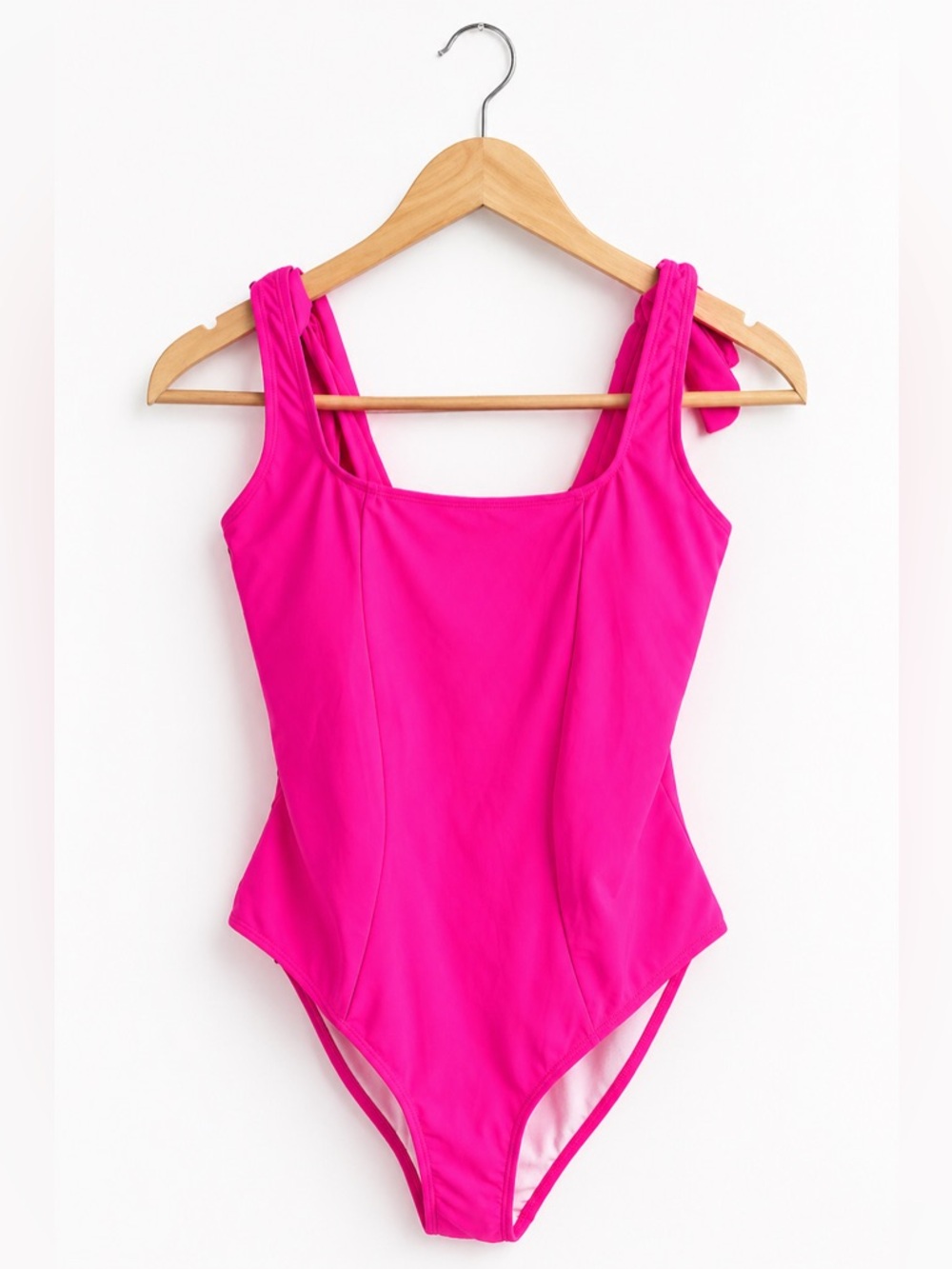 Aimage Neon Pink One Piece Swimsuit Scoop Neck Wide Strap NWT Barbiecore Beach